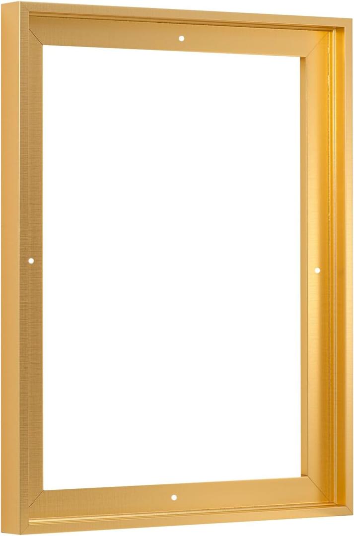 Pixy Canvas 16x24 inch Floater Frame for Canvas Paintings, Wood Panels, Canvas Panels & Stretched Canvas Boards. Floating Frame fits 5/8", 3/4" & max 7/8" Deep Artwork (Brass Gold, 16 x 24 inch)