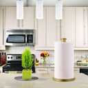 Stainless Steel Gold Paper Towel Holder Countertop for Kitchen Bathroom, Standing Paper Towel Holder with Weighted Base.