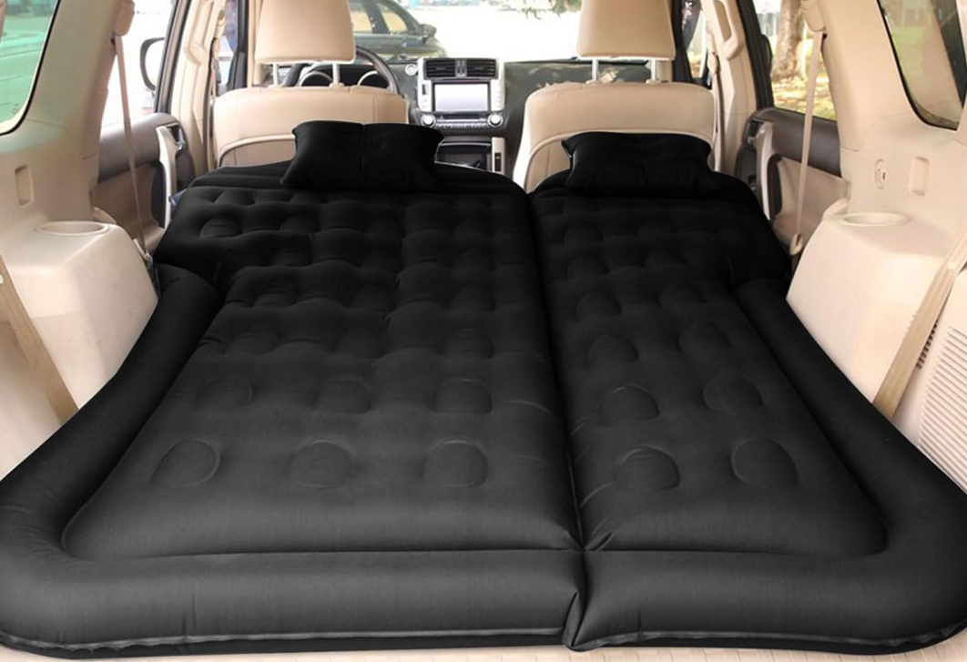 Car Air Bed Mattress, Inflatable SUV Mat, Thickened Car Air Mattress Back Seat Camping Cushion Sleeping Pads with Air Pump 2 Pillows Portable Backseat Air Bed for Camping Outdoor Travel Home Cars