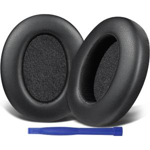 SOULWIT Earpads Cushions Replacement for Sony WH-XB910N Extra Bass Headphones, Ear Pads with Soft Protein Leather, Noise Isolation Foam - Black