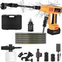 Cordless Pressure Washer Battery Bowered 1060 PSI Compatible with Makita Battery, Portable Power Washer for Cars 5000mAh Brushless Motor & 2.5 GPM High-Pressure Washer, 6-in-1 Nozzle, LCD Screen