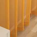 Sheer Curtains for Windows, Window Treatments Semi Crinkle Curtains, Rod Pocket Sheer Privacy Curtains 63 inch Length 2 Panels Set for Living Room Bedroom Kitchen Babyroom Set of 2, 52"x 63", Yellow
