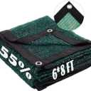 LOVE STORY 6x8FT 55% Green Shade Cloth Sun Shade Net with Grommets Sunblock Net Mesh Tarp for Garden,Plants Cover,Greenhouse and Patio
