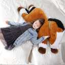 MaoGoLan Large Horse Stuffed Animal for Boy, Big Horse Plush Toy for Girl Boy, Ridable Stuffy Pony for Kid, Stuffed Pony Plush Pillow for Mother's Day Birthday Gifts Baby Shower Decor, 47 inches, Tan