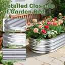 Galvanized Raised Garden Bed Outdoor, 4x2x1ft(2Pack) Metal Heavy Duty Planter Boxes for Gardening, Easy Assemble Bottomless Small Oval Plant Container Kit for Vegetable, Flower, Fruit, Silver
