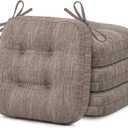 Shinnwa Kitchen Chair Cushions Set of 4, Dual-Layer Memory Foam Dining Chair Cushions, Patented Design Seat Pads with Ties, 16.5 x 16.5 x 3.5 In, 4 Pack, Light Brown