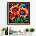 DMCVIVR Stamped Cross Stitch Kits for Adults Beginners Embroidery Kits 11CT Needlepoint Kits Cross Stitch Patterns Embroidery Patterns- Magic Sunflower 18x18 inch (Handicrafts35)