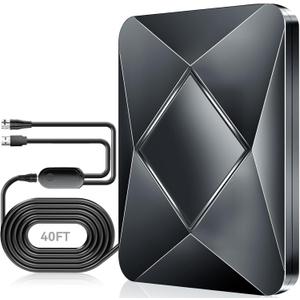 2026 Upgraded TV Antenna, 3600+ Miles Range Indoor/Outdoor Digital Antenna for Smart TVs and All Old TVs, HDTV Antenna for Local Channels with Amplifier, Supports 8K 4K 1080p - 38ft Coax Cable