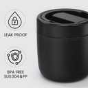 HOMEKOL Thermo for Hot Food Soup: 40.5 oz Insulated Lunch Container for Adults, Stainless Steel Thermal Jar with 12oz Inner Jar, Wide Mouth Leakproof Easy-Open Lid with Foldable Spoon & Handle, Black
