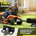 Zero Turn Lawn Mower Hitch with 2" Hitch Ball 6000 LBS, Heavy Duty Bolt-On Trailer Hitch, Universal Fits 2" Coupler, Magnetic Pin Included for Tractor, Trailer Cart, ATV, UTV