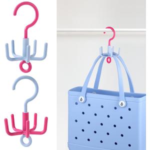 OUTXE 2-Pack Organizer Hooks for Bogg Bag Accessories, Multifunctional Stackable Storage ABS Hanger Hooks for X Large Medium Baby Bog Bag, Universal Rubber Tote Beach Bag Accessories