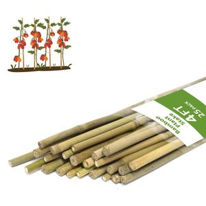Plant Stakes, 4FT Natural Bamboo Garden Stakes, 25Pcs Bamboo Plant Stakes,Bamboo Sticks for Tomato,Beans,Vegetable and Climbing Plants