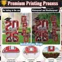 Graduation Yard Sign Class of 2026 Decorations, 4pcs Large Size Red and Black Congrats Grad 2026 Lawn Yard Sign with Stakes for High School College Indoor Outdoor Graduation Party Decor Supplies