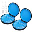 2 Pack Retainer Case, Compatible with Invisalign, Slim Aligner Case with Removal Tool, Aligner Seaters & Brush, Pocket Size Secure Magnetic Closure for Travel - Black