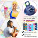 Sunnyray Collapsible Water Bottles Bulk Foldable Water Bottles 17oz Silicone Portable Leak Proof Reusable Sports with Clip for Travel Hiking Camping Outdoor (Camouflage,20 Pack)
