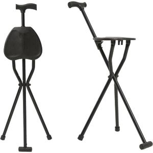 Walking Cane with Seat, Lightweight Walking Stick for Seniors, Anti-Slip Sturdy Seat Cane, While Walking and Convenience for Sitting