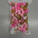 Whaline 112 Pcs Christmas Silicone Beads Xmas Pink Loose Beads Bulk for DIY Pen Bracelet Necklace Crafts Winter Holiday Party Decor
