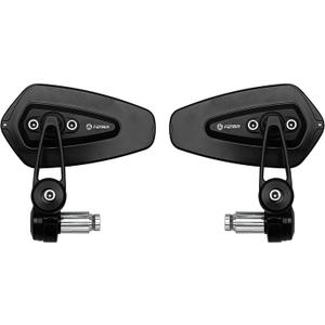 FENRIR CNC Aluminum Alloy Cafe Racer Black Motorcycle Bar End Mirrors Side Folding 22MM 7/8" inch Handlebar Mirror Universal Rear View For M6/M8 Standard Super Sport Naked Street Bike Scooter Minimoto (Please Watch Our Second Installation Photo!!!)