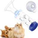 Cat Inhaler Spacer with 2 Silicone Masks - Portable Nebulizer for Feline Breathing Problems - Drug Delivery Solution for Cats - Effective Cat Inhaler & Nebulizer (Blue)