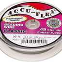 Accu-Flex Beading Wire Clear Nylon-Coated Stainless Steel 49-Strand 0.012-inch Diameter 30-Foot Spool