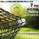 10x7ft Golf Hitting Practice Net for Real Golf Balls, Heavy Duty Driving Training Cage with Reinforced 7-Layer Mesh & Mat, Portable Backyard Net for Indoor Outdoor to Improve Your Swing