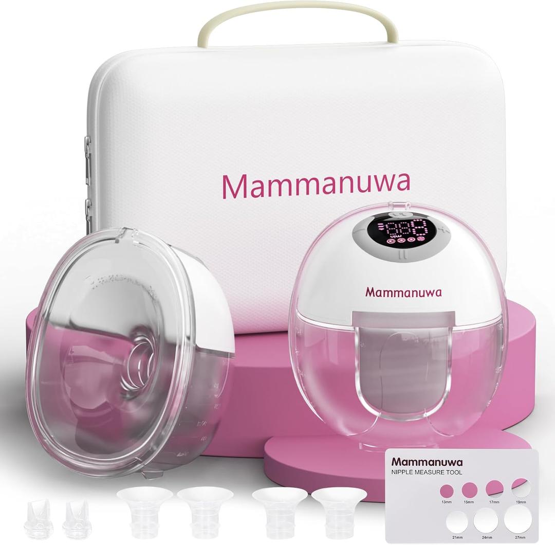 Electric Breast Pump - Lightweight, Portable, & Hands-Free with Baby Mouth Technology - BPA-Free, 4 Modes, 9 Levels - Elevate Your Breastfeeding Style with Mammanuwa S32 (White)