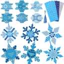 Karenhi 24 Packs Winter Religious Snowflake Craft Christian Church Activities Crafts God Made Me Jesus Felt Christmas Tree Hanging Ornaments Sunday School for Church Party