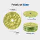 Wet Diamond Polishing Pads - HIGHDRIL 6pcs 4 inch #1500,for Granite Marble Ceramic Artificial Stone Sanding Used on Grinder or Polisher