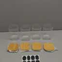 37oz Airtight Glass Square Storage Canister with Bamboo Lid Set of 4 (1100ml) Container Stackable Jar, Kitchen Canister for Pantry Noodles, Flour and Coffee beans (with Black Lable)