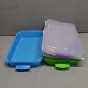 SailStart 4 Qt (3.8L) Sensory Bin With Lid - 3 Pack, Stackable Storage Sensory Bins with Lids, Portable Sandbox, Organizers Sand, Arts, Crafts, (Blue, Green, Purple)