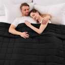 King Size Weighted Blanket for Adults (25 lbs, 80 x 87, Black) Cooling Heavy Blanket for Sleeping Perfect for 240-260 lbs, Breathable Blanket for Adults & Couple All Season, Machine Washable