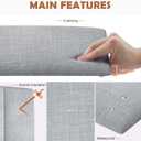 Wall Mounted Headboard, Peel and Stick Panels, Light Grey, Queen, Twin