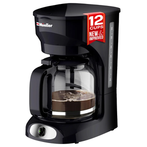 Mueller 12-Cup Drip Coffee Maker - Borosilicate Carafe, Auto-Off, Reusable Filter, Anti-Drip, Keep-Warm Function, Clear Water Level Window Coffee Machine, Kitchen Essentials & Accessories