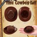 Xtinmee 24 Pcs Mini Cowboy Hats for Crafts Tiny Cowgirl Hat 2 Inch Miniature Western Caps for Doll Bottles Cake Cupcake Toppers Party Decor