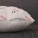 Halloween Pillow Covers 12x20 inch Set of 2 for Halloween Decorations Cute Ghost Embroidered Soft Plush Faux Fur White Throw Pillow Cushion Covers for Sofa Living Room Couch Bed Home Decor YY158A12