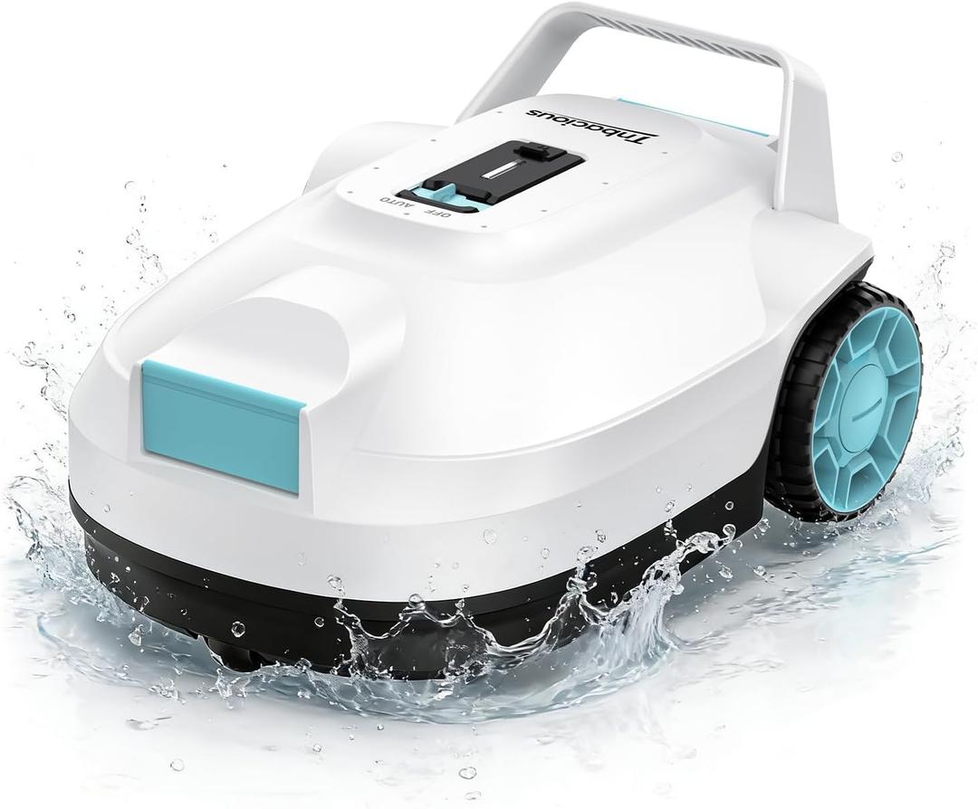 Robotic Pool Cleaner, Cordless Automatic Pool Vacuum for Above Ground & Inground Pools, 100 Mins Runtime, Powerful Suction, Self-Parking, Ideal for Pools up to 860 Sq.ft