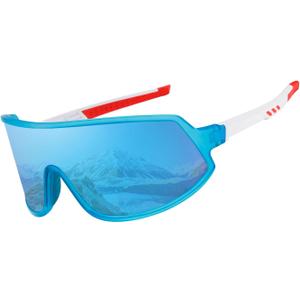 Sports Polarized Sunglasses for Men Women Cycling Driving Fishing Sunglasses UV Protection (Ice Blue/White)