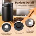 Vacuum Coffee Canister, Coffee Bean Storage with Scoop, Stainless Steel Airtight Food Storage Container, Perfect for Coffee Beans,Coffee Grounds,Loose Leaf Tea (1200ml*2 Matte Black)