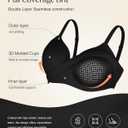 Popilush Bras for Women No Underwire Supportive Push Up Bralettes Wireless Full Coverage Plus Size T-Shirt Bra (Black, L)