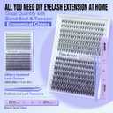 Pawotence Lash Extension Kit DIY 280pcs Individual Lash Clusters Kit 20D&30D Natural 9-15mm Cluster Eyelash Extensions Kit with Lash Bond and Seal, Tweezers for Self Use (20D&30D, 0.07D, 9-15mm, Kit)