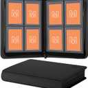 Toploader Binder,4-Pocket Side Load Trading Card Album, Holds 128 Cards with Double-Sided Pockets for MTG, Sports Cards, Top Loader Storage