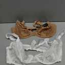 Amazon Essentials Womens Stretch Galloon Lace Unlined Triangle Bra (Medium, Washed Bronze/White)