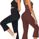 Sunzel High Waist Mini Flared Leggings for Women, Tummy Control Casual Flare Yoga Pants for Yoga Workout Gym (XL)