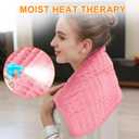 Deepsoon Heating Pad, Electric Heating Pads for Back, Neck, Moist Heating Pad for Abdomen Shoulder Knee Legs, Dry/Moist Heat & Auto Shut Off, Mother's Day Birthday for Men and Women, Baby Pink, 24x12 Inch