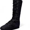 MSMAX Adult Dance Boots High Top Ballet Jazz Dancing Sneakers (6, Black)