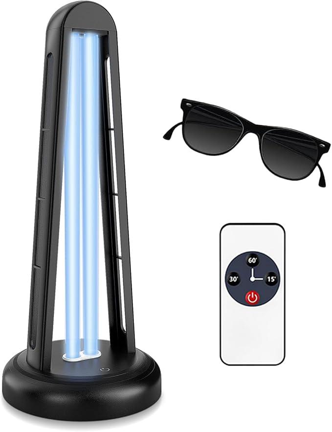 UV Light Sanitizer, 55W Ultraviolet Sanitizer, Ultraviolet Light with 3 Speed Timings, Home Disinfection Device, Dust Mites Remover for Room, Kitchen, Hotel, Office