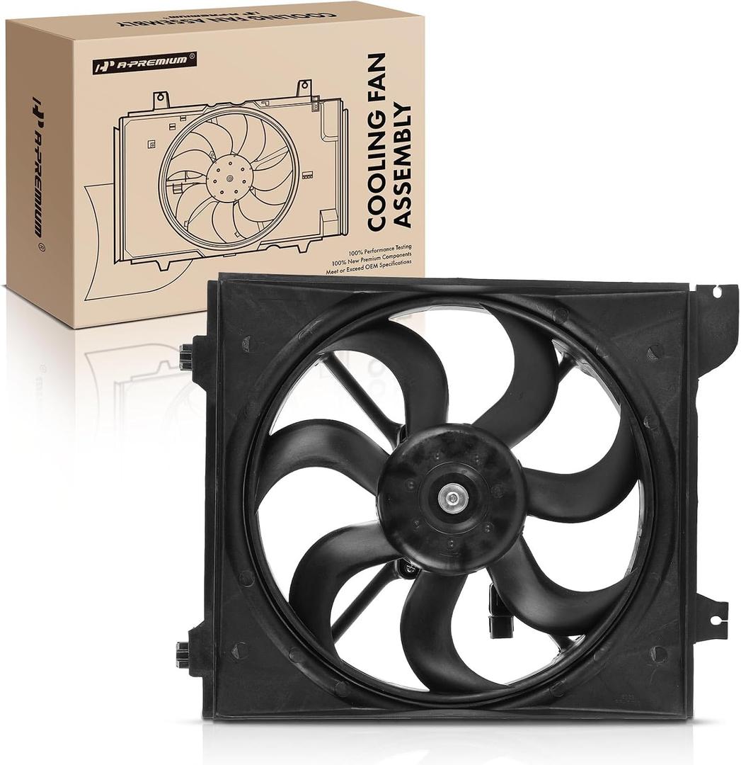 A-Premium Engine Radiator Cooling Fan Assembly | Compatible with Select Kia Models - Rio 2006 2007, 1.6L - Replace# 253801G100