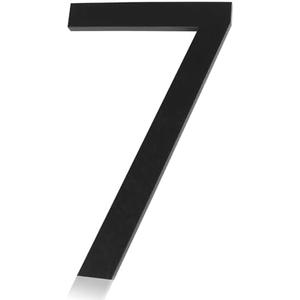 Frosted Matte Black Acrylic House Number 7 - Self Adhesive Address Numbers and Letters for Outside, Apartment Door, Farmhouse Mailbox, Office, Hotel