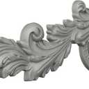 Ekena Millwork 17 3/4"W x 7 3/8"H x 1 1/8"P Paris Scroll Onlay, Right