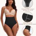 Tummy Control Shapewear Underwear for Women,Seamless High Waist Thong Panties, Compression Faja Body Shaper Shorts (Black, M)